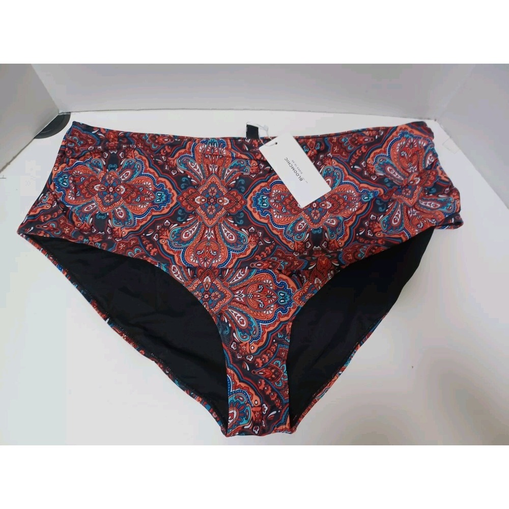 NWT BLOOMCHIC Bandana Printed High Waist Bikini Bottom Size 28